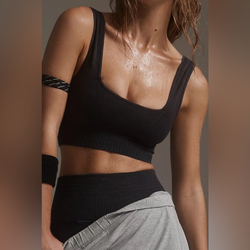 FP Movement Good Karma Square Neck Bra Washed Black